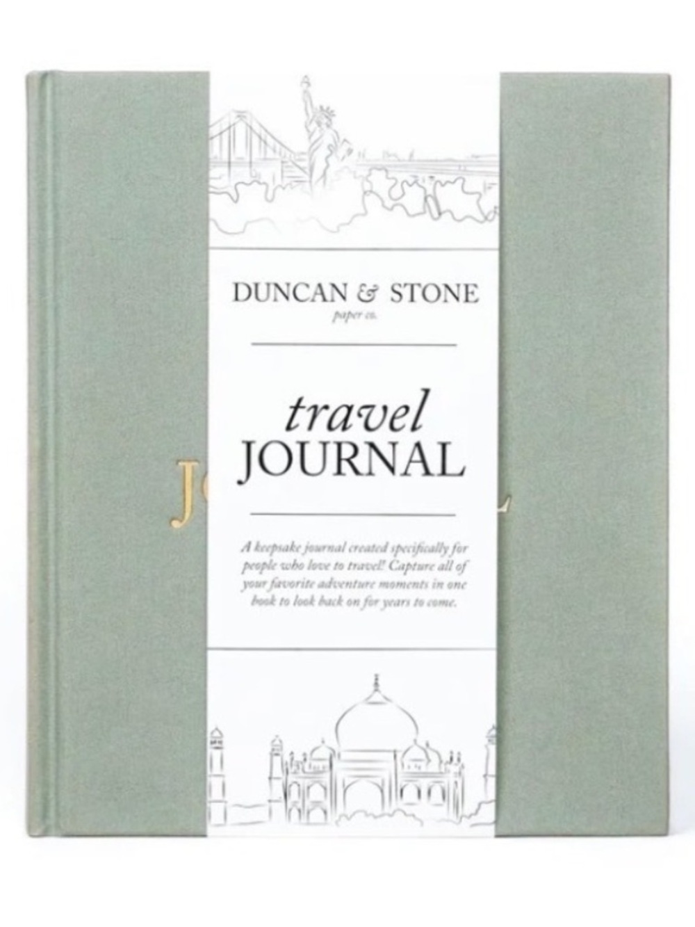 Travel Journal Sage Green by Duncan & Stone – World Trip Adventure Book new